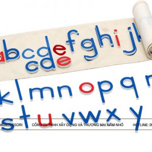 Tấm vải cuộn hướng dẫn với bộ chữ cắt dời - in thường, tiếng Anh