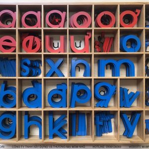 Hộp chữ cắt loại trung (10 chữ mỗi ngăn), chữ in tiếng Việt kiểu AMS