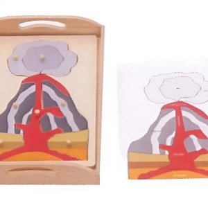 Xếp hình núi lửa, loại gỗ, Tiếng Việt và Tiếng Anh (Đã bao gồm hướng dẫn)