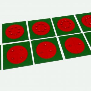 Khay gỗ chứa hình tròn phân số kim loại - Combo