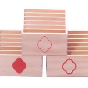 Hộp sáu ngăn và Thẻ hình học, màu đỏ, bộ 3