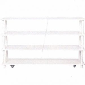 Giá 4 đợt (3 khoang không lưng) chân tròn có bánh xe