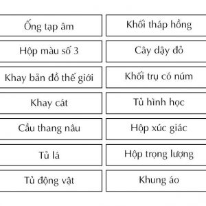 Thẻ tên của các đồ dùng trong không gian lớp học Tiếng Anh (Tiếng Việt)