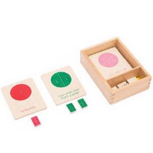 Thẻ gỗ và thẻ hướng dẫn cho phân số con ky, tiếng Anh (tiếng Việt)
